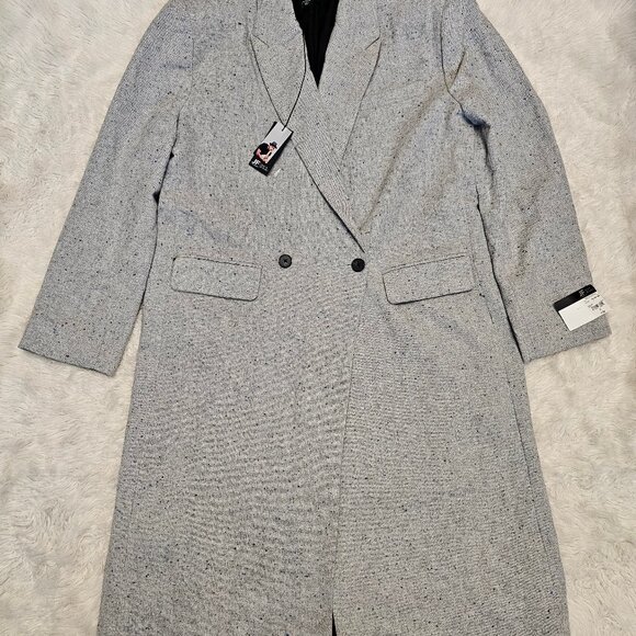 JF x Jason Bolden Unisex Gray Multi Wool Blend Oversize Long Coat L - Picture 2 of 10